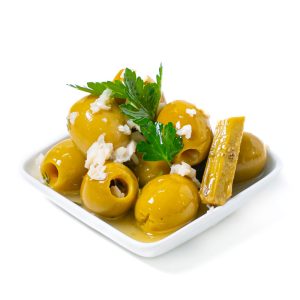 Aceitunas Gordal especial ajo, especias y champiñón